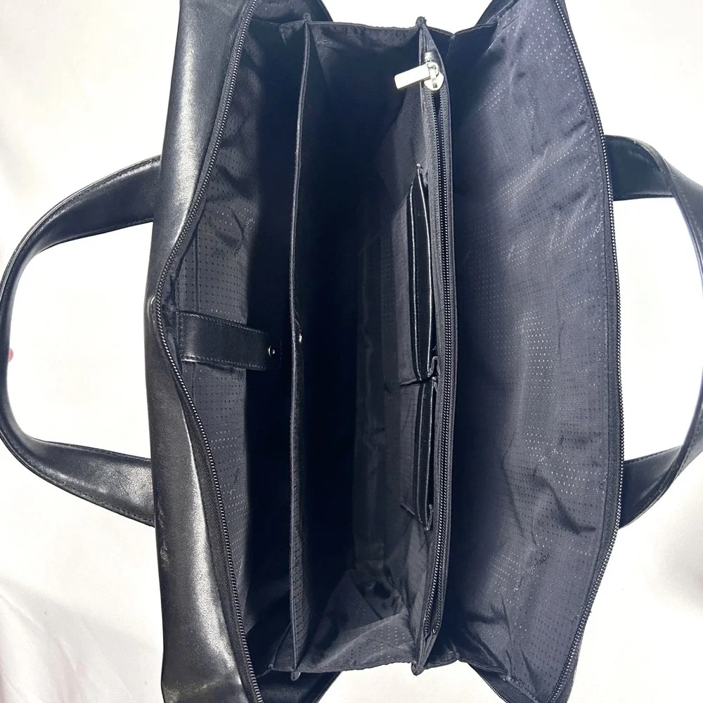 Vintage Porsche Design Black Leather Laptop Briefcase Y2K Luxury Corporate Sleek